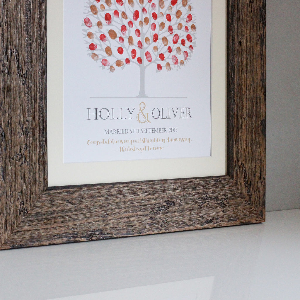 Personalised Fingerprint Anniversary Tree