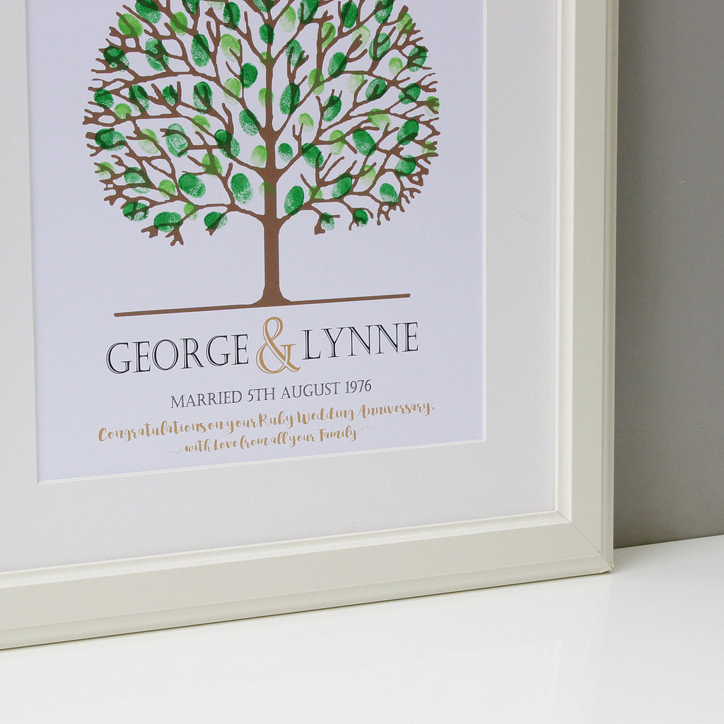 Personalised Fingerprint Anniversary Tree