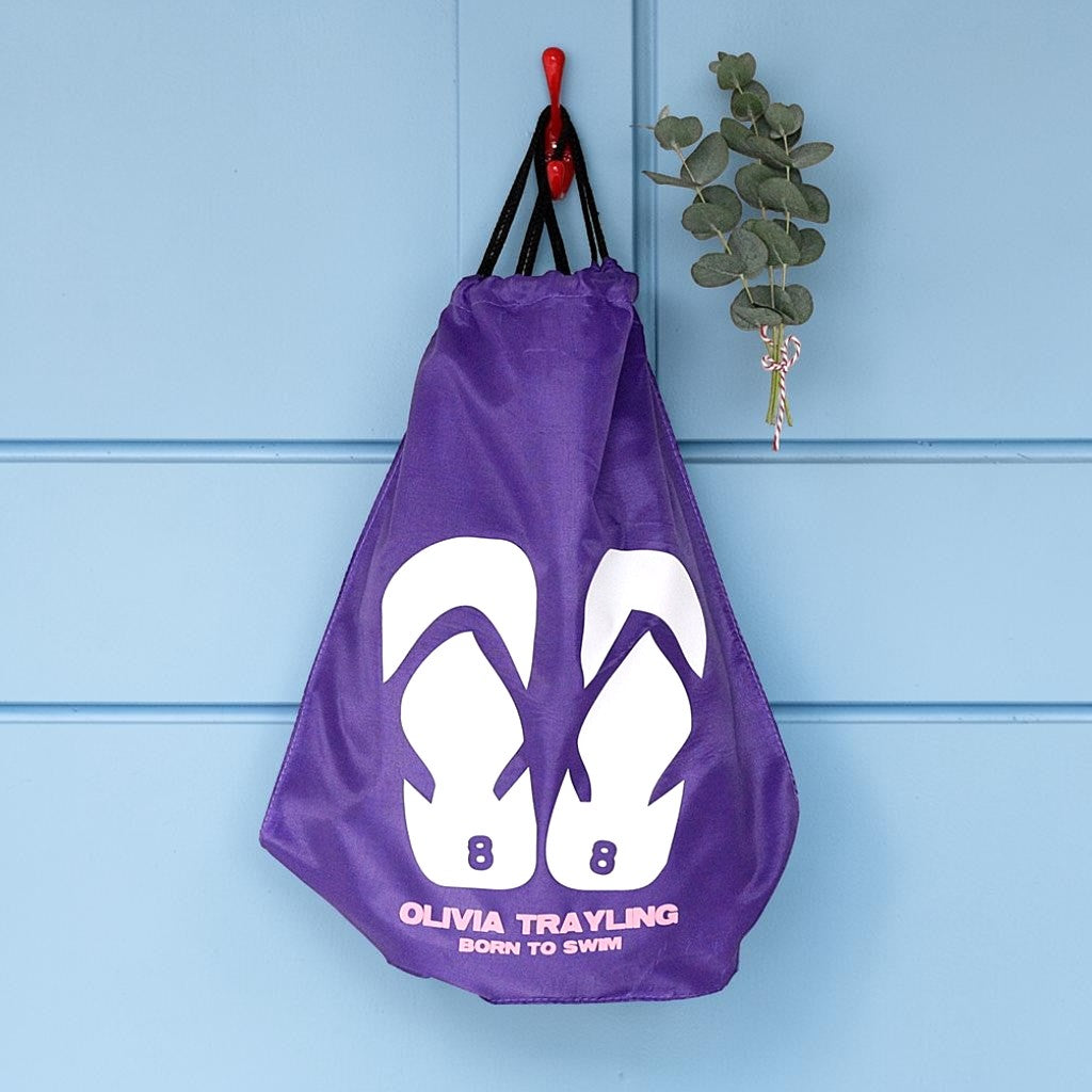 Personalised Flip Flop Children's Swimming Bag
