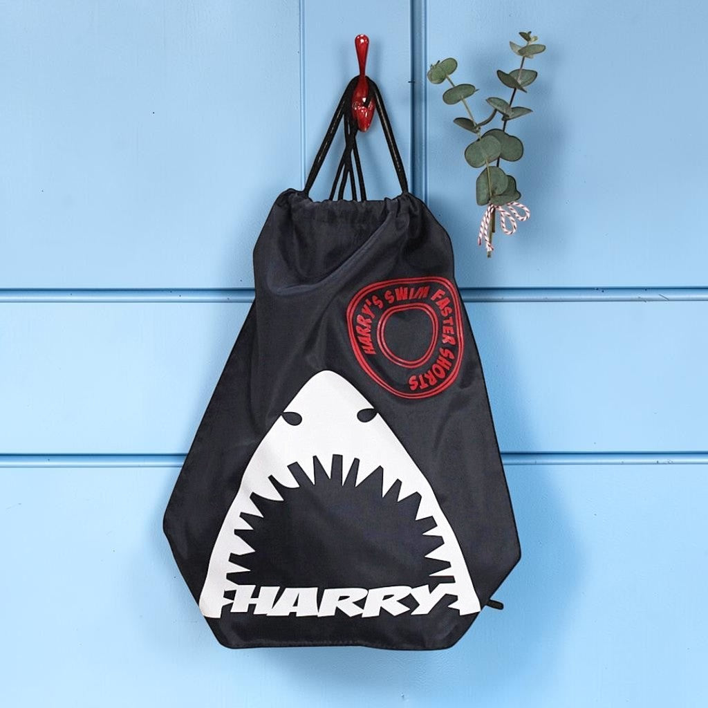 Personalised Shark Children's Swimming Bag