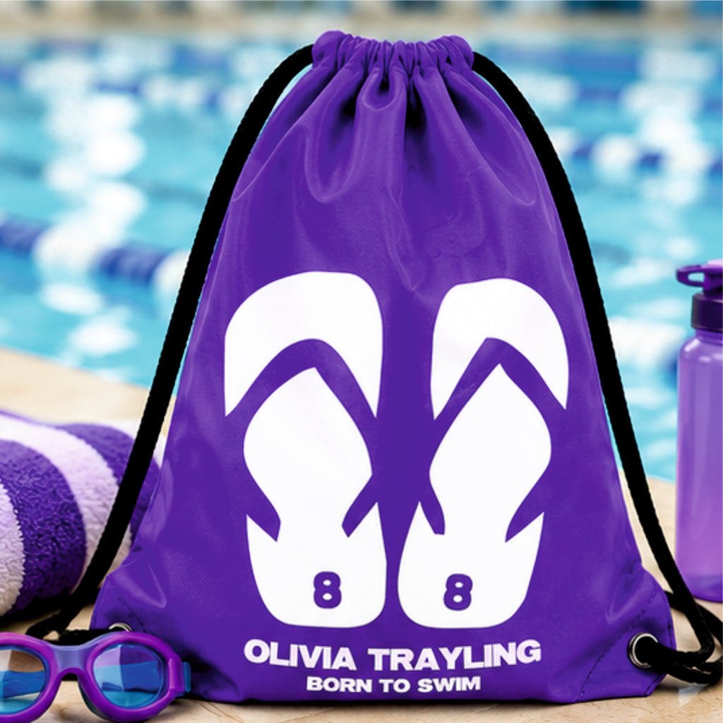 Personalised Flip Flop Children's Swimming Bag