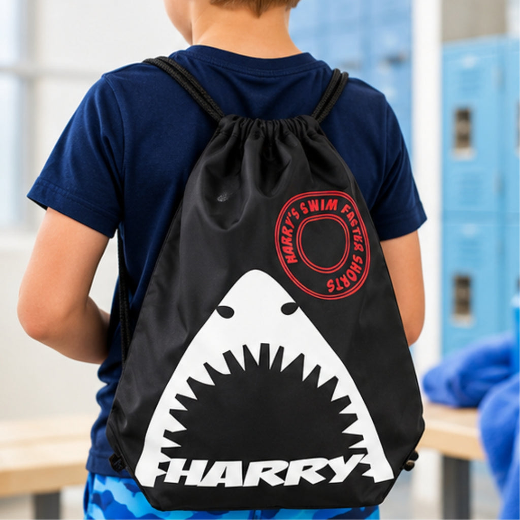 Personalised Shark Children's Swimming Bag