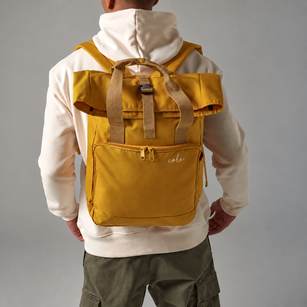Personalised Recycled Roll Top Backpack