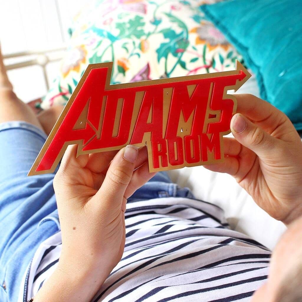 Avengers Inspired Personalised Bedroom Door Sign