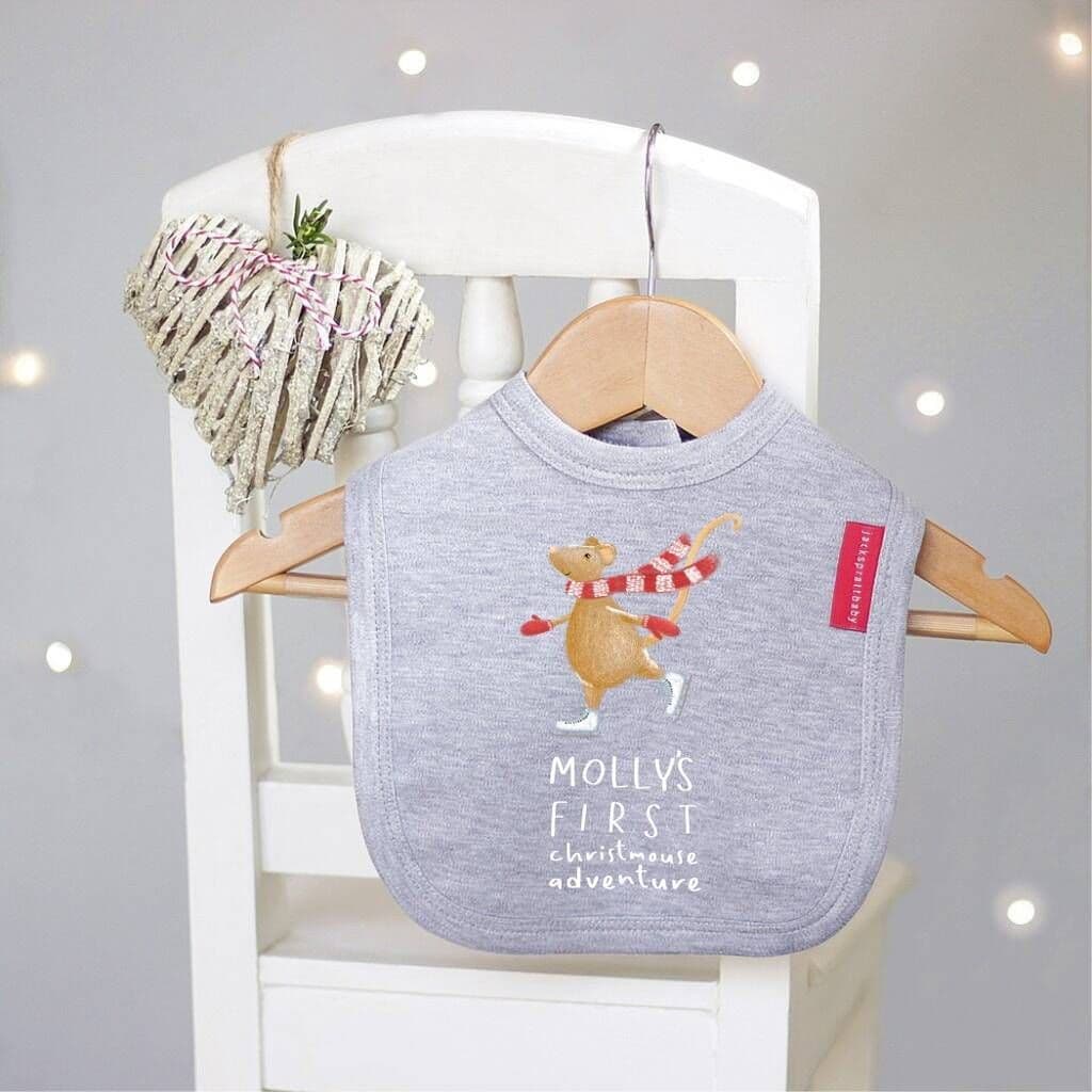 Baby's First Christmas Mouse Bib - view 2