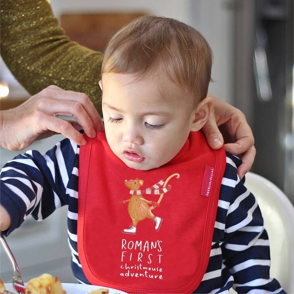 Baby's First Christmas Mouse Bib - view 3