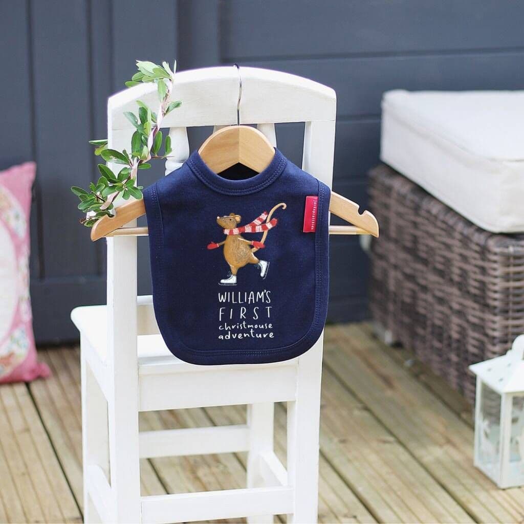 Baby's First Christmas Mouse Bib - view 4