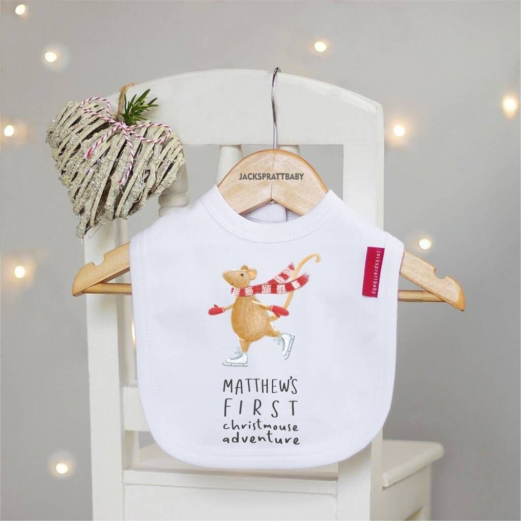 Baby's First Christmas Mouse Bib - view 5