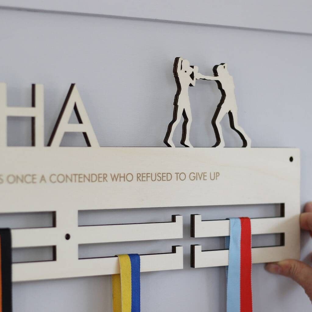 Boxing Personalised Medal Hanger - view 3