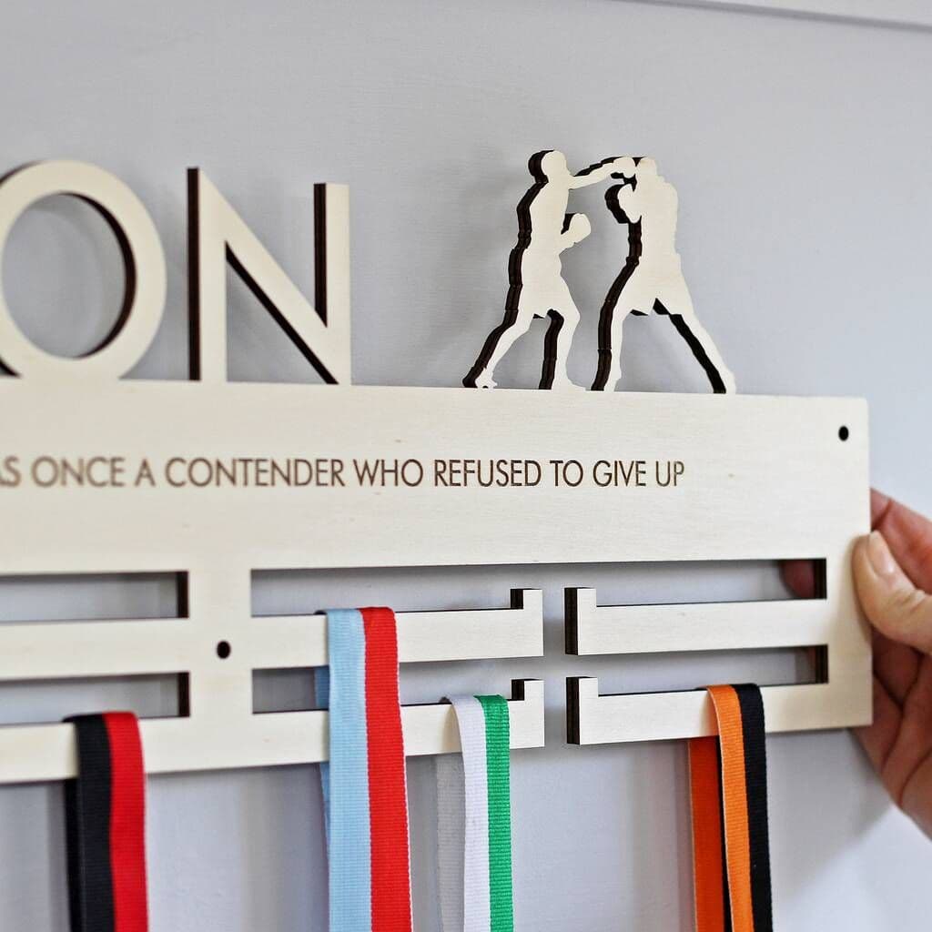 Boxing Personalised Medal Hanger - view 5