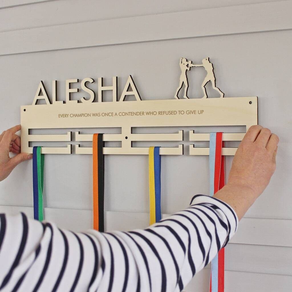 Boxing Personalised Medal Hanger - view 7