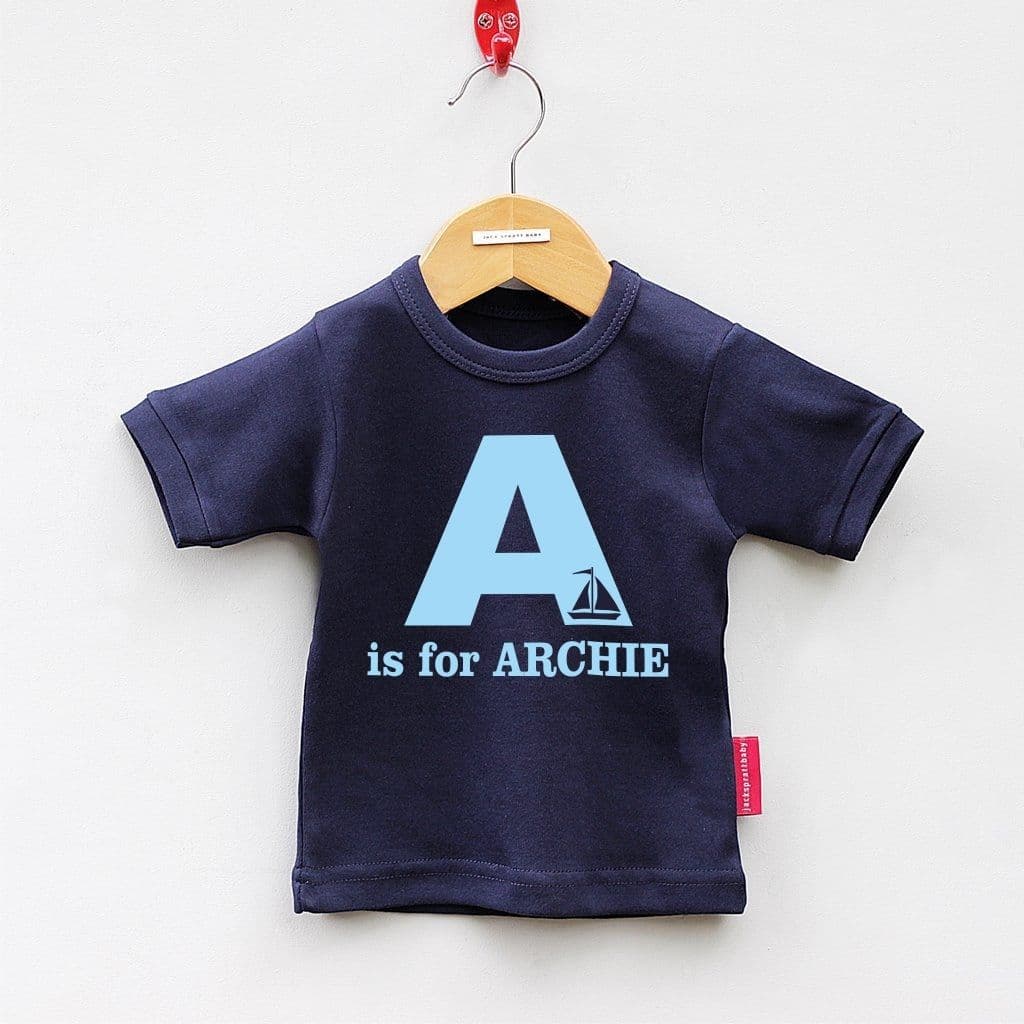 Childrens Personalised Short Sleeved Alphabet T Shirt