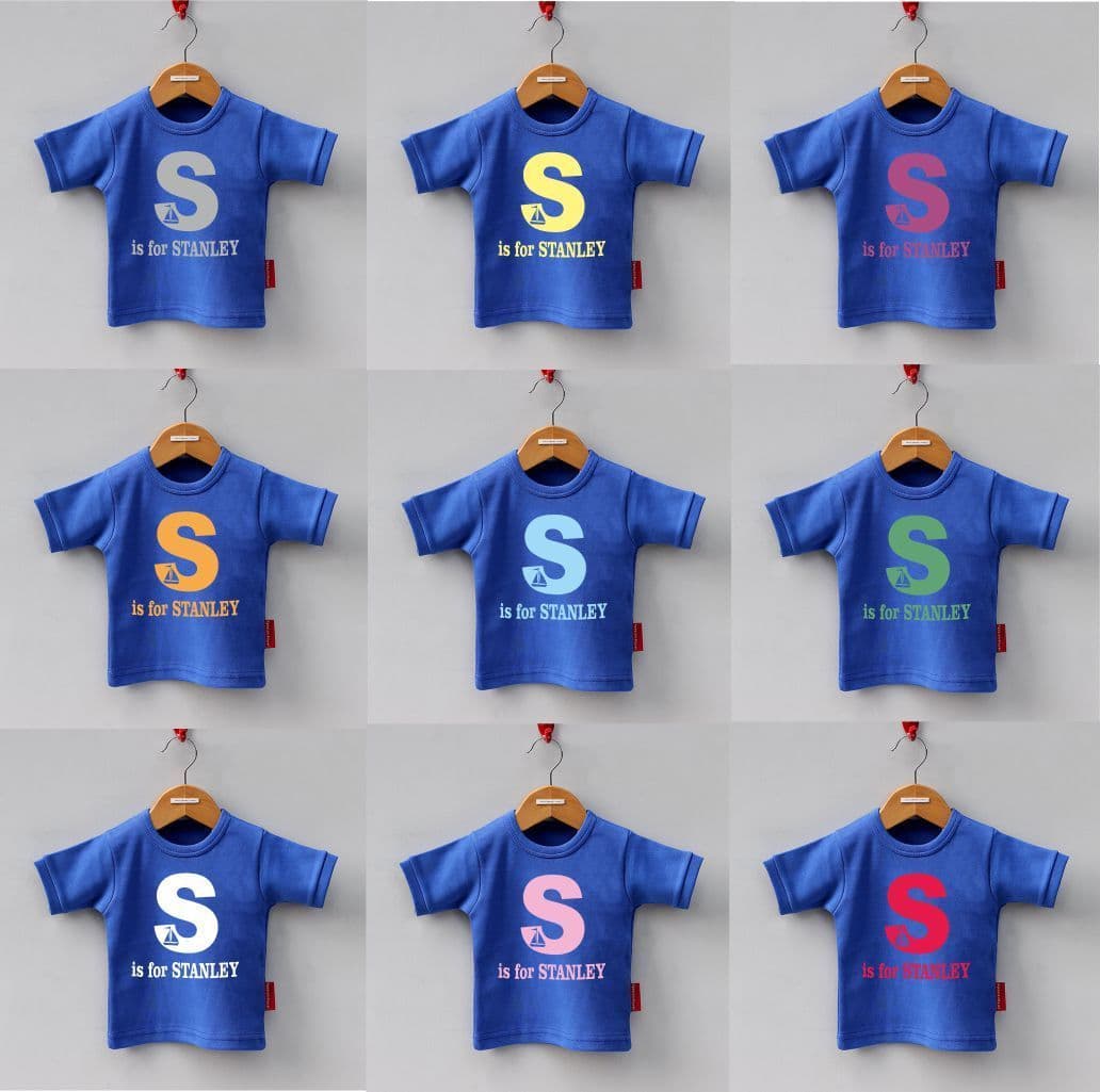 Childrens Personalised Short Sleeved Alphabet T Shirt - view 2
