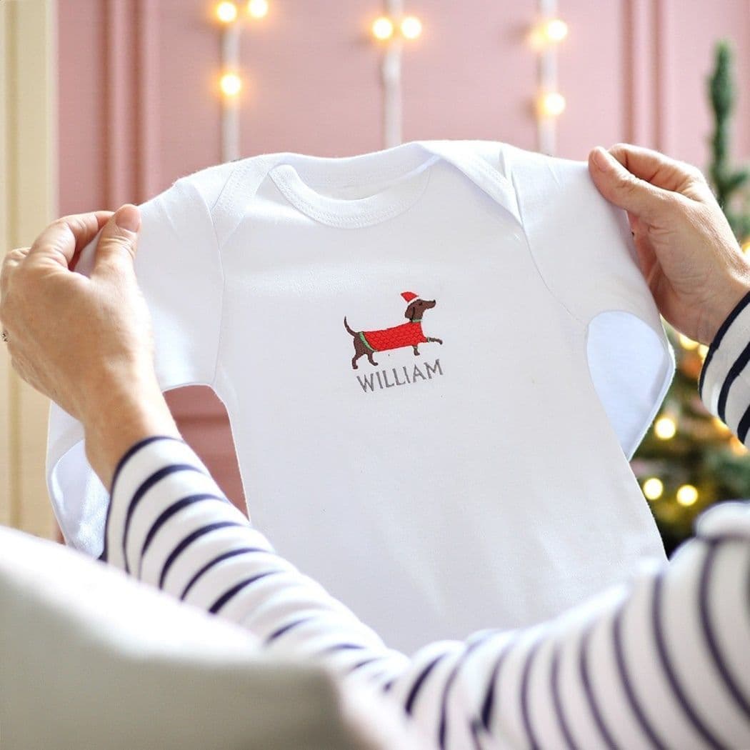 Christmas Embroidered Baby Vest