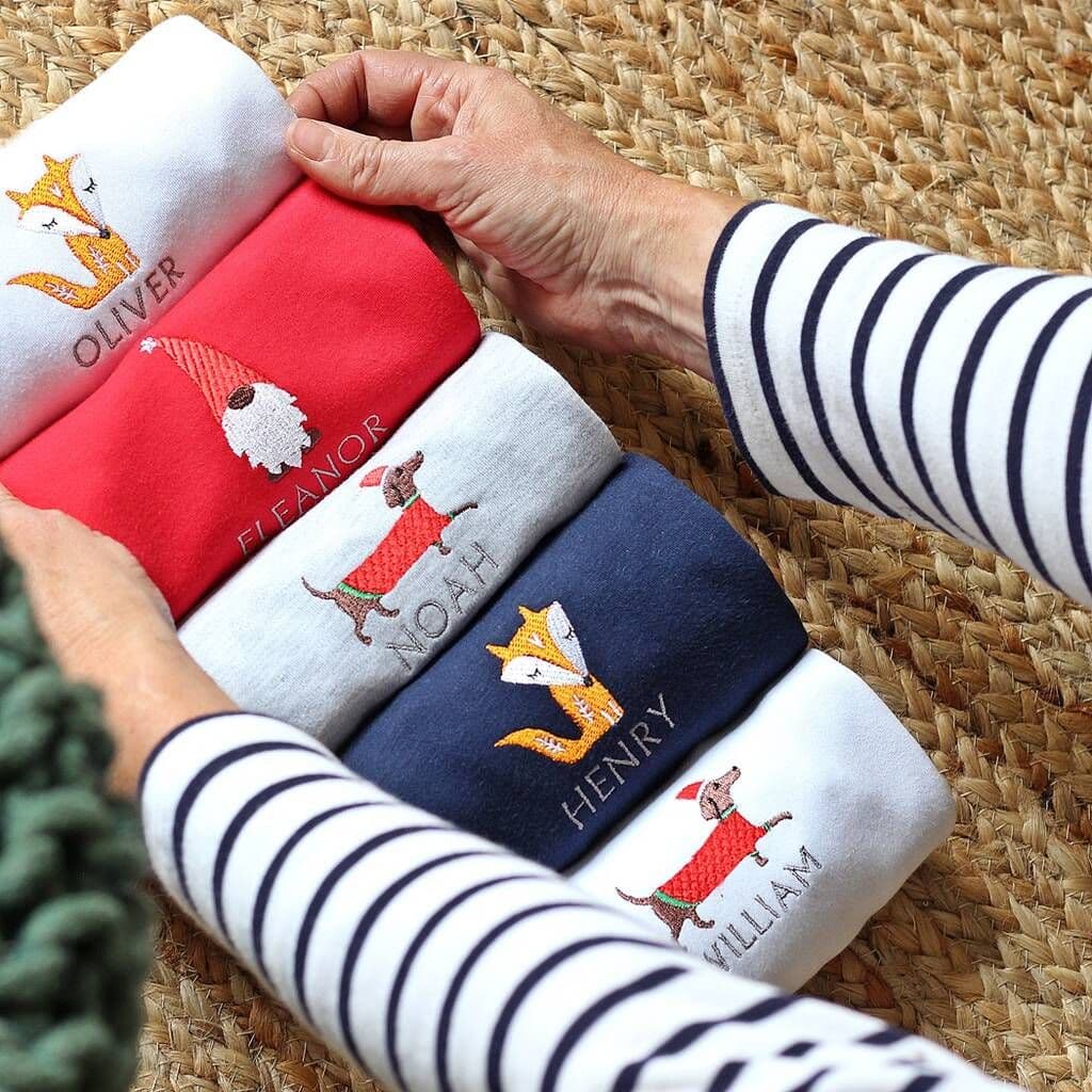 Christmas Embroidered Baby Vest