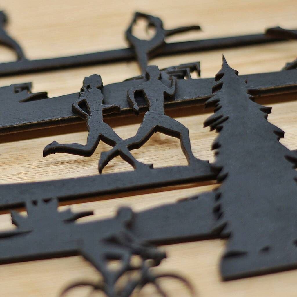 Couples Running 3D Medal Hanger - view 4