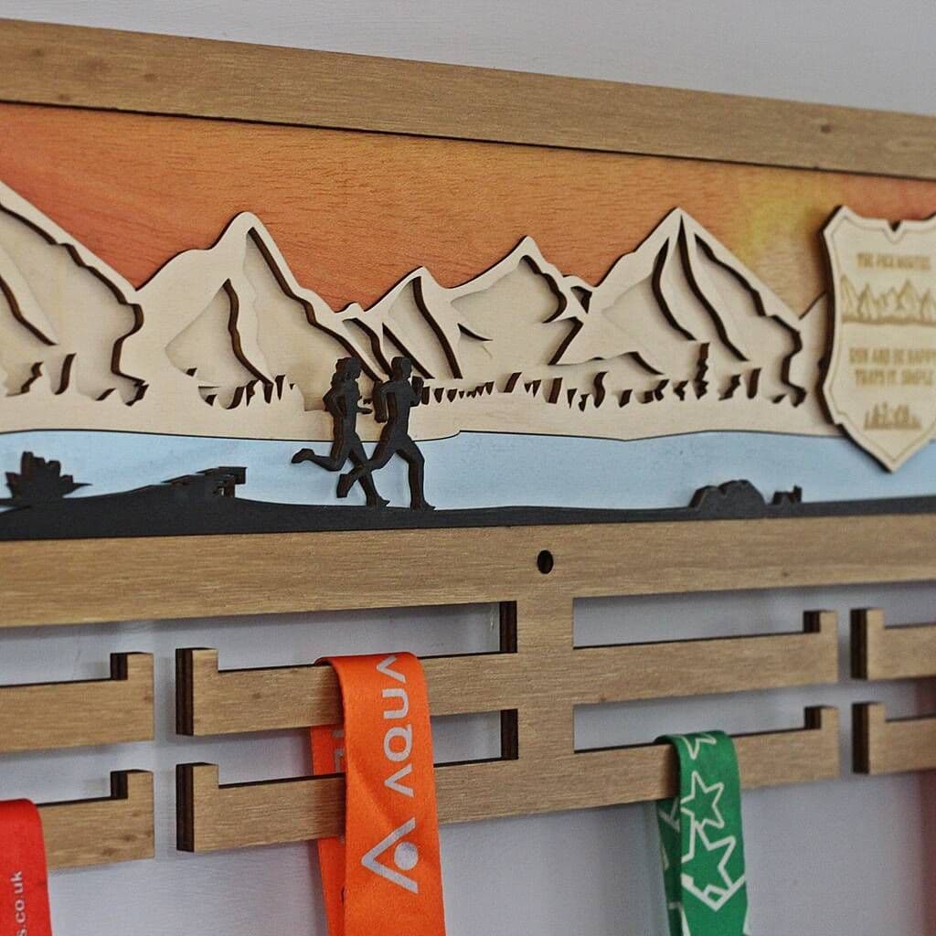 Couples Running 3D Medal Hanger - view 5