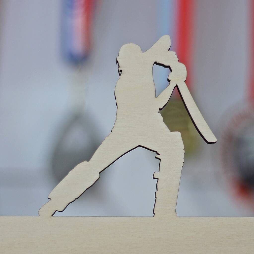 Cricketers Personalised Medal Hanger - view 2