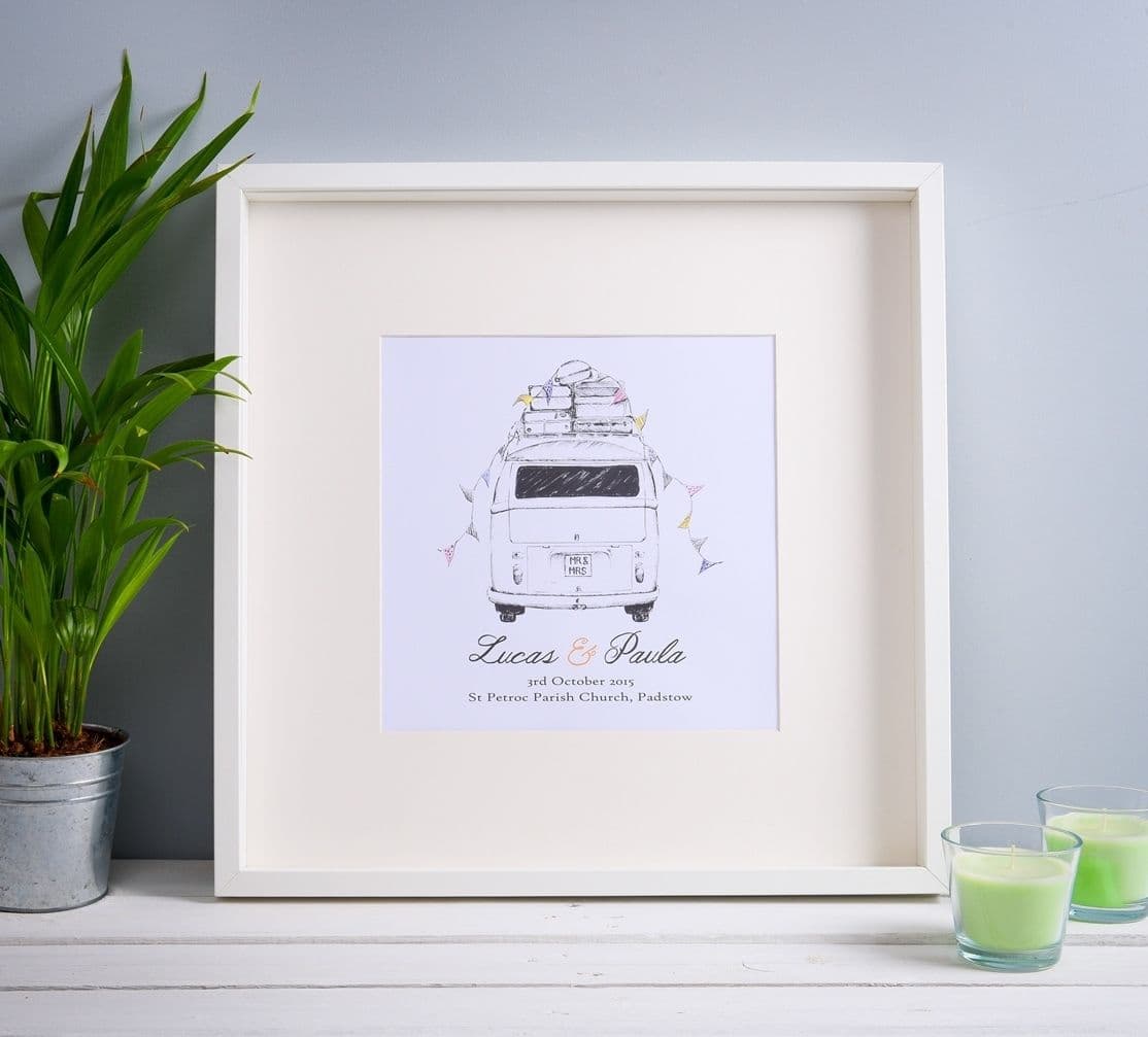 Custom Campervan Wedding Print
