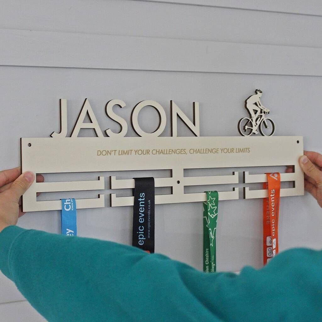 Cycling Personalised Medal Hanger - view 4
