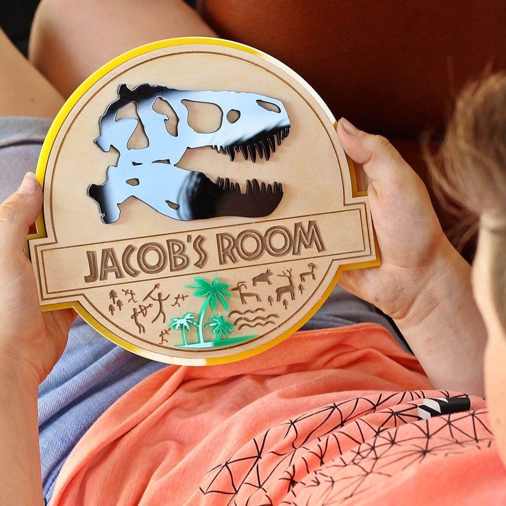Dinosaur Personalised Bedroom Door Sign