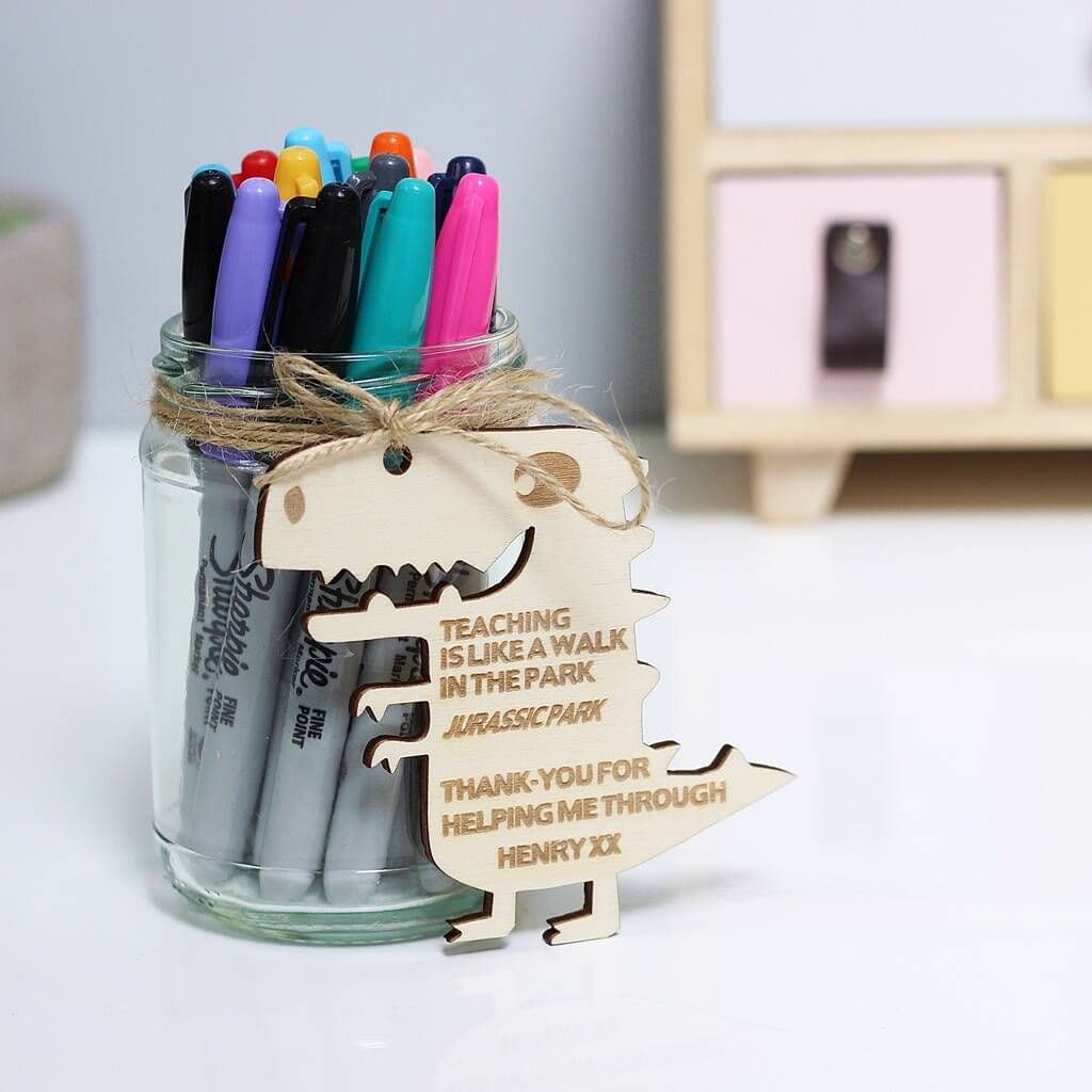 Dinosaur Teacher Thank You Gift Tag - view 2