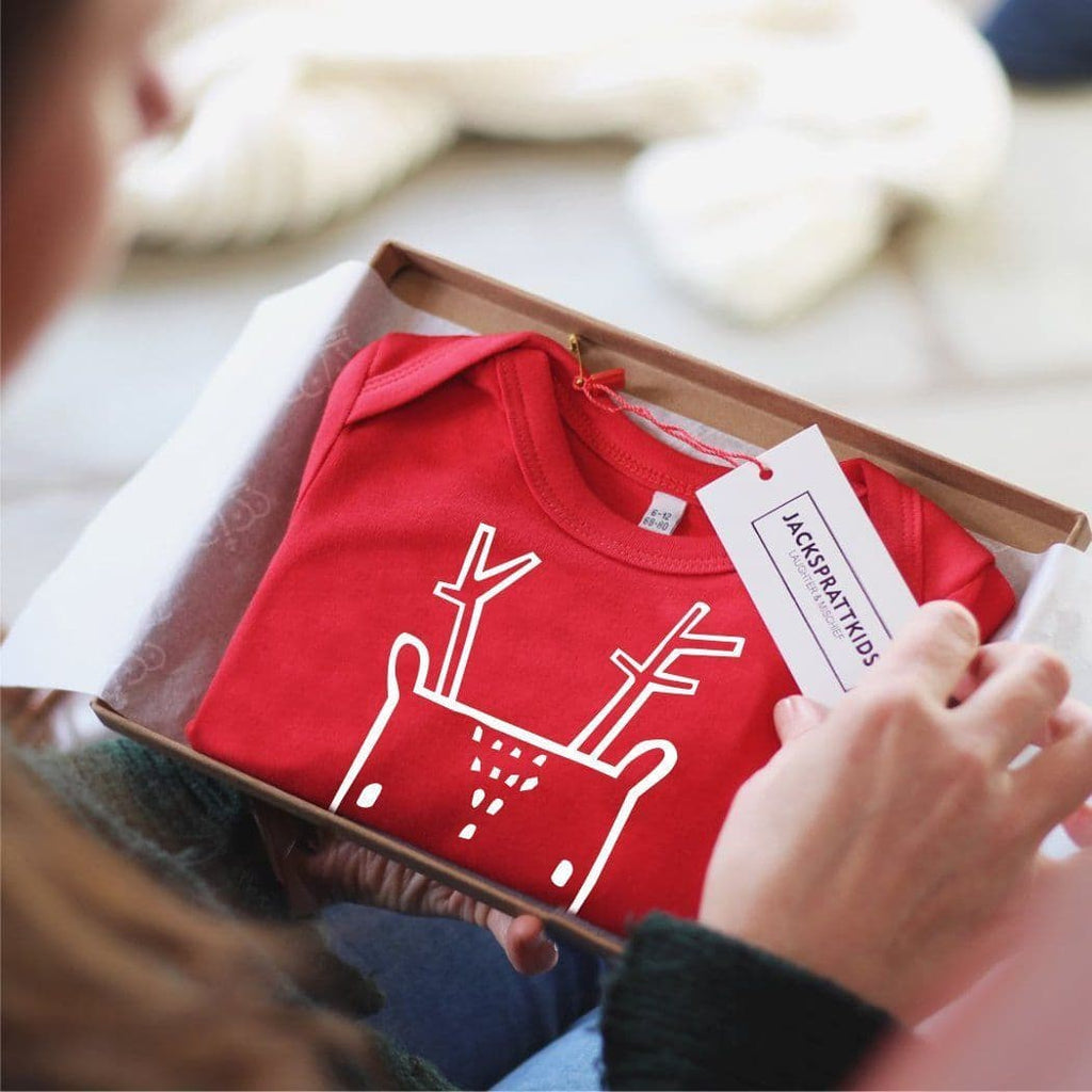 First Christmas Nordic Deer Baby Grow - view 4