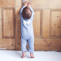 Heaven Sent Baby Romper in Grey with wings on the back