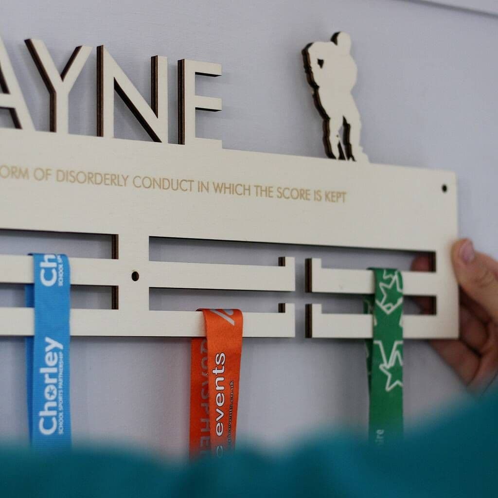 Ice Hockey Personalised Medal Hanger - view 3