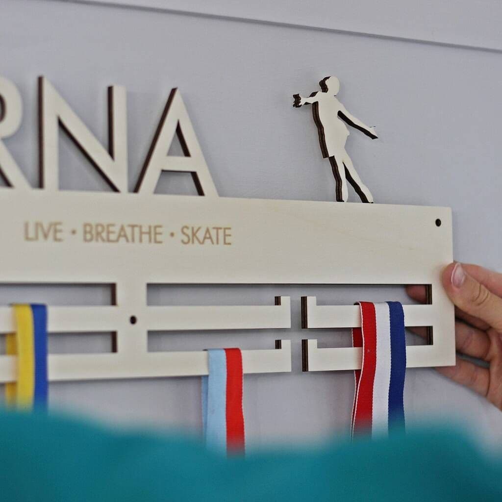 Ice Skaters Personalised Medal Hanger - view 3