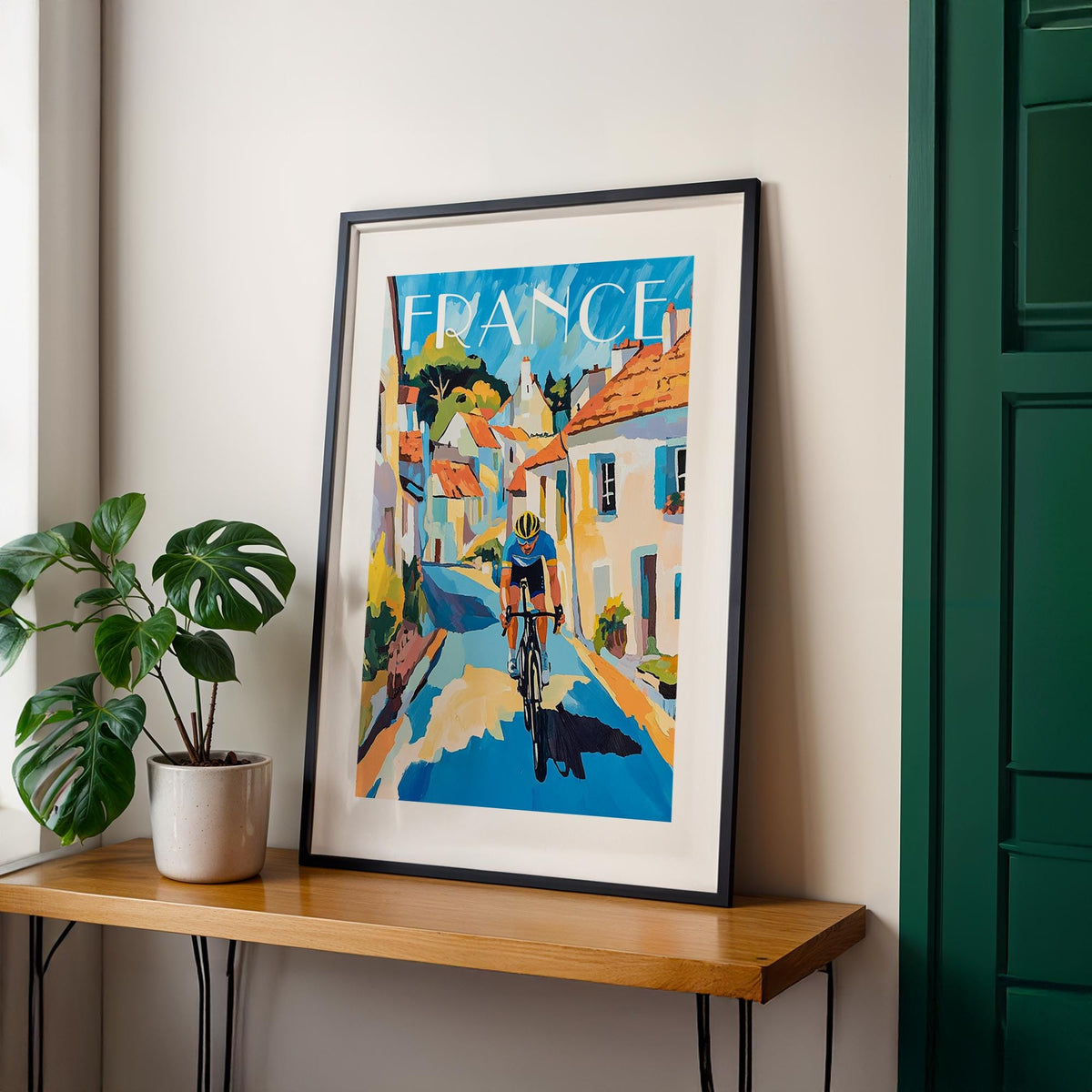 French Village Cycling Print – Tour de France