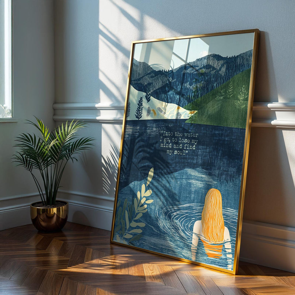 Wild Swimming Print – Reflections in Blue