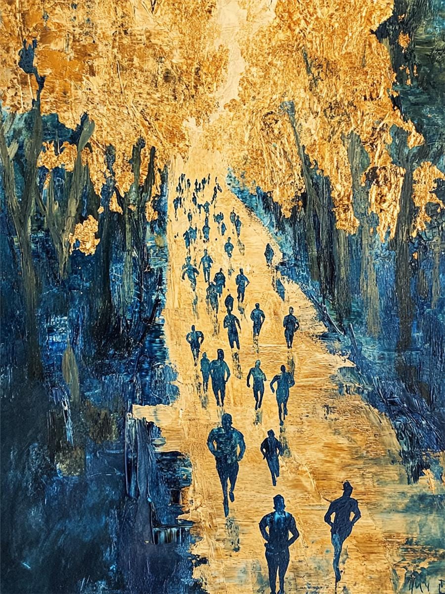 Marathon Runner Art Print