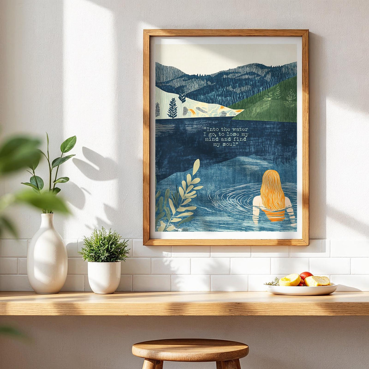 Wild Swimming Print – Reflections in Blue