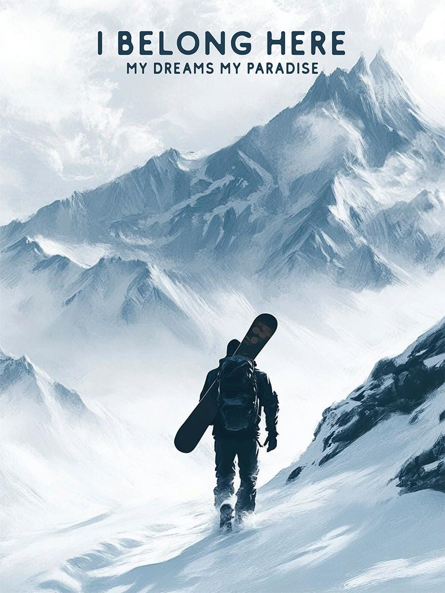 Snowboarder Silhouette Print
