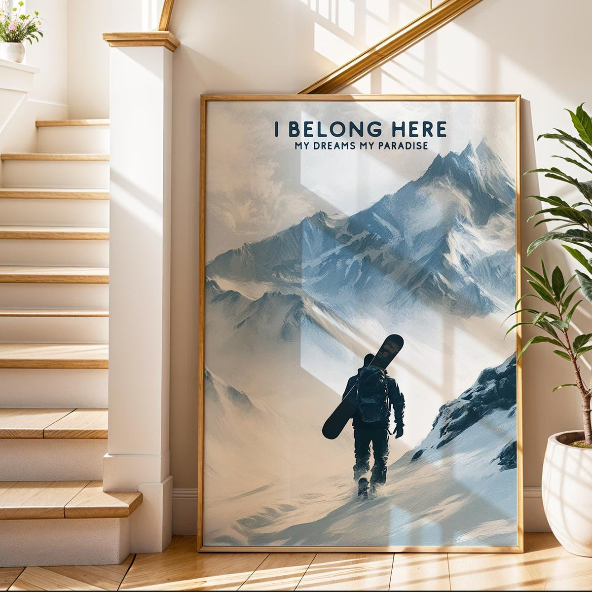 Snowboarder Silhouette Print