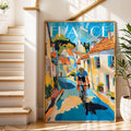 French Village Cycling Print – Tour de France