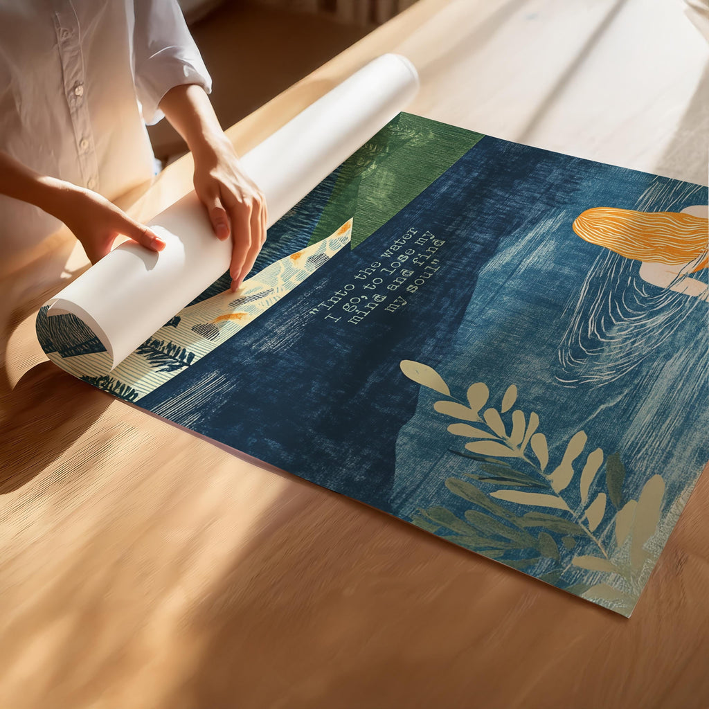 Wild Swimming Print – Reflections in Blue