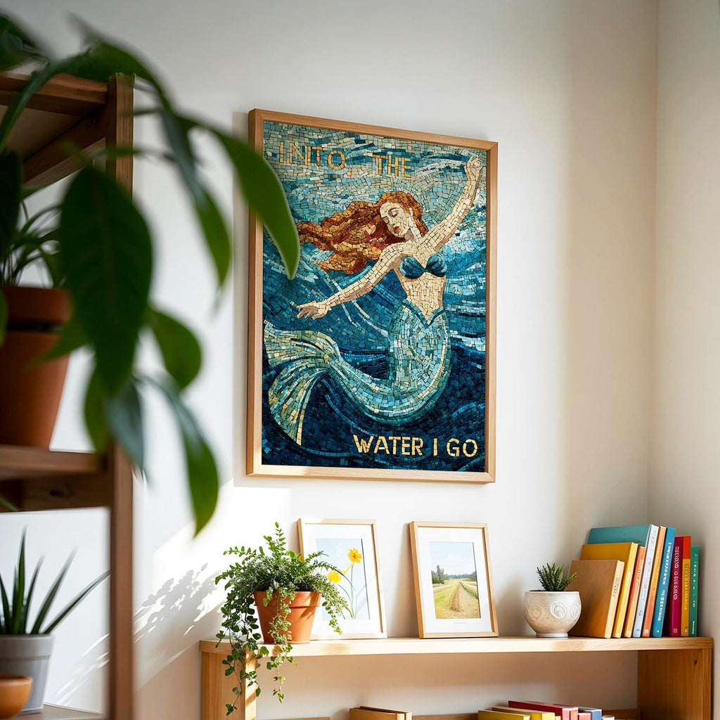 Into The Water I Go – Mermaid Mosaic Print