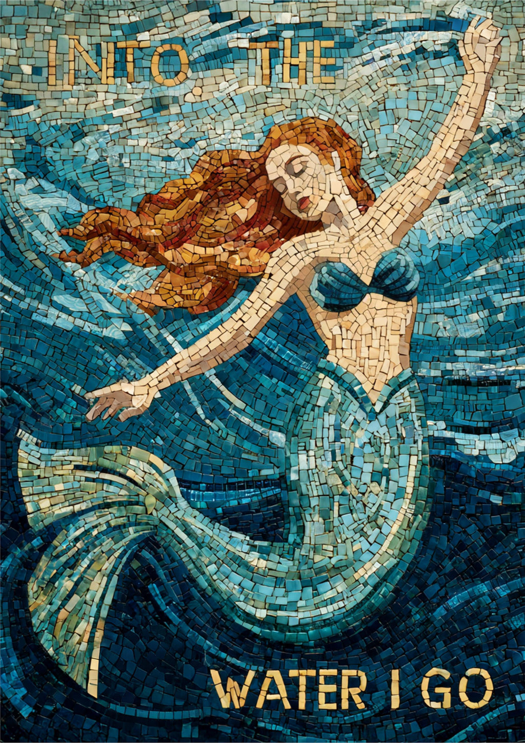 Into The Water I Go – Mermaid Mosaic Print