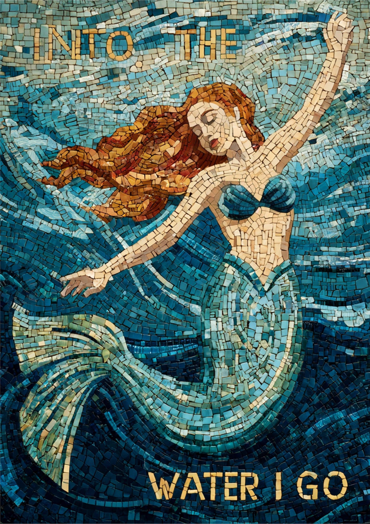 Into The Water I Go – Mermaid Mosaic Print
