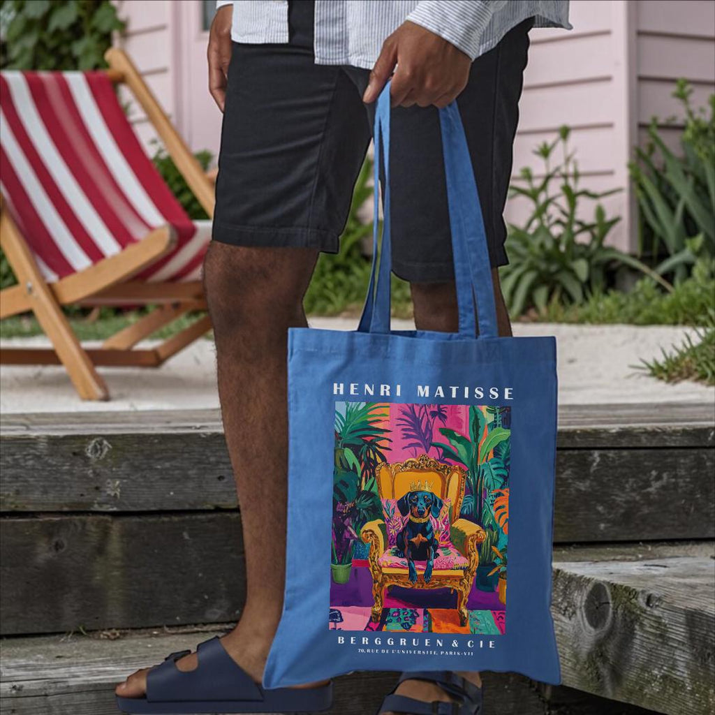 Dachshund Tote Bag – Matisse-Inspired Sausage Dog Art