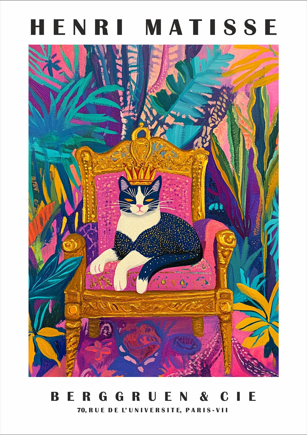Black Cat Tote Bag – Matisse-Inspired Cat Art