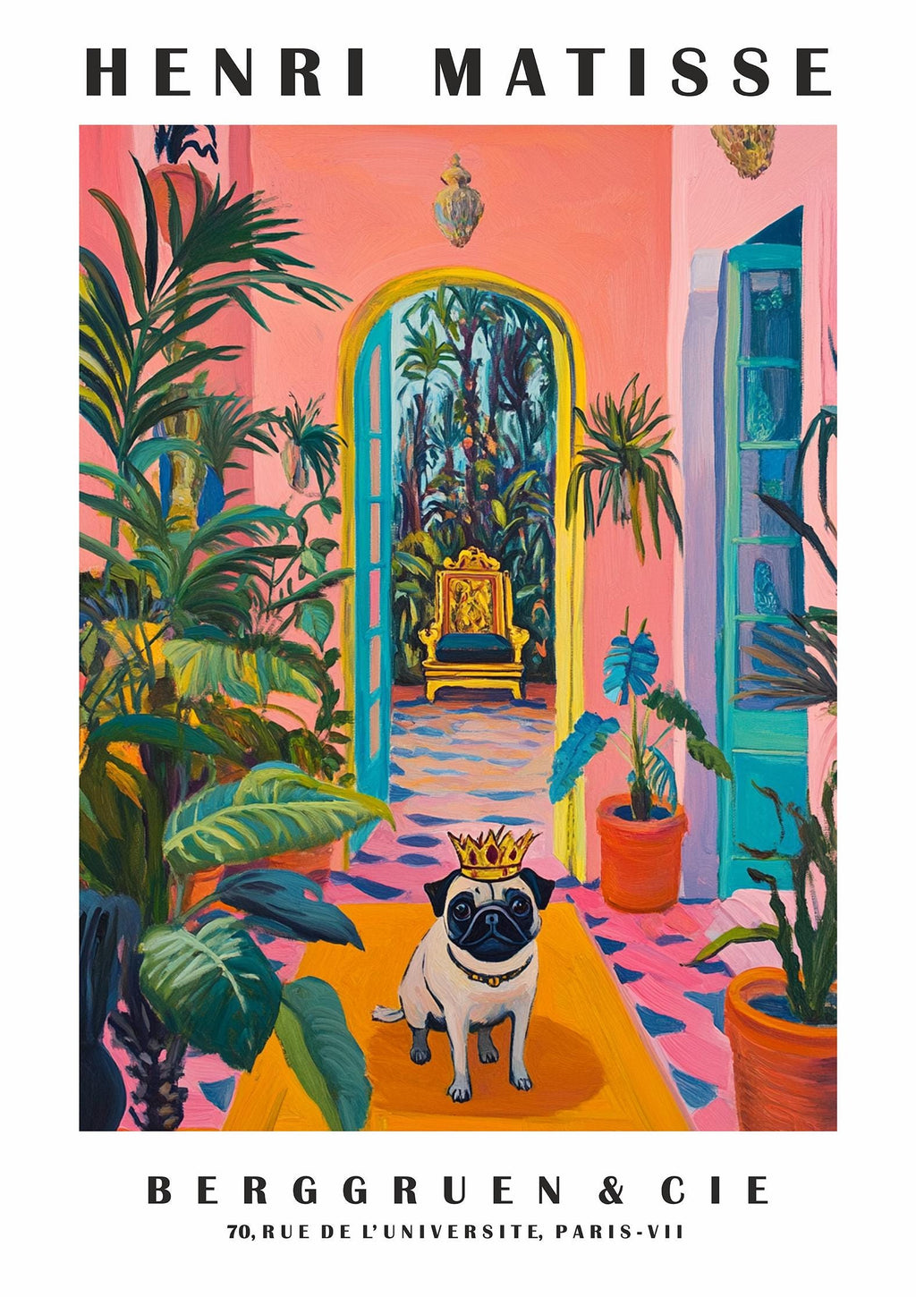 Pug Tote Bag – Matisse-Inspired Dog Art
