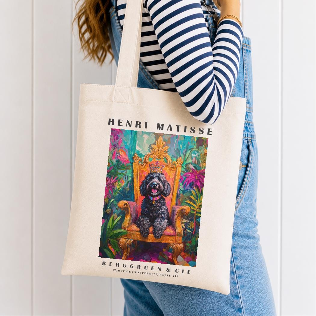 Labradoodle Tote Bag – Matisse-Inspired Dog Art