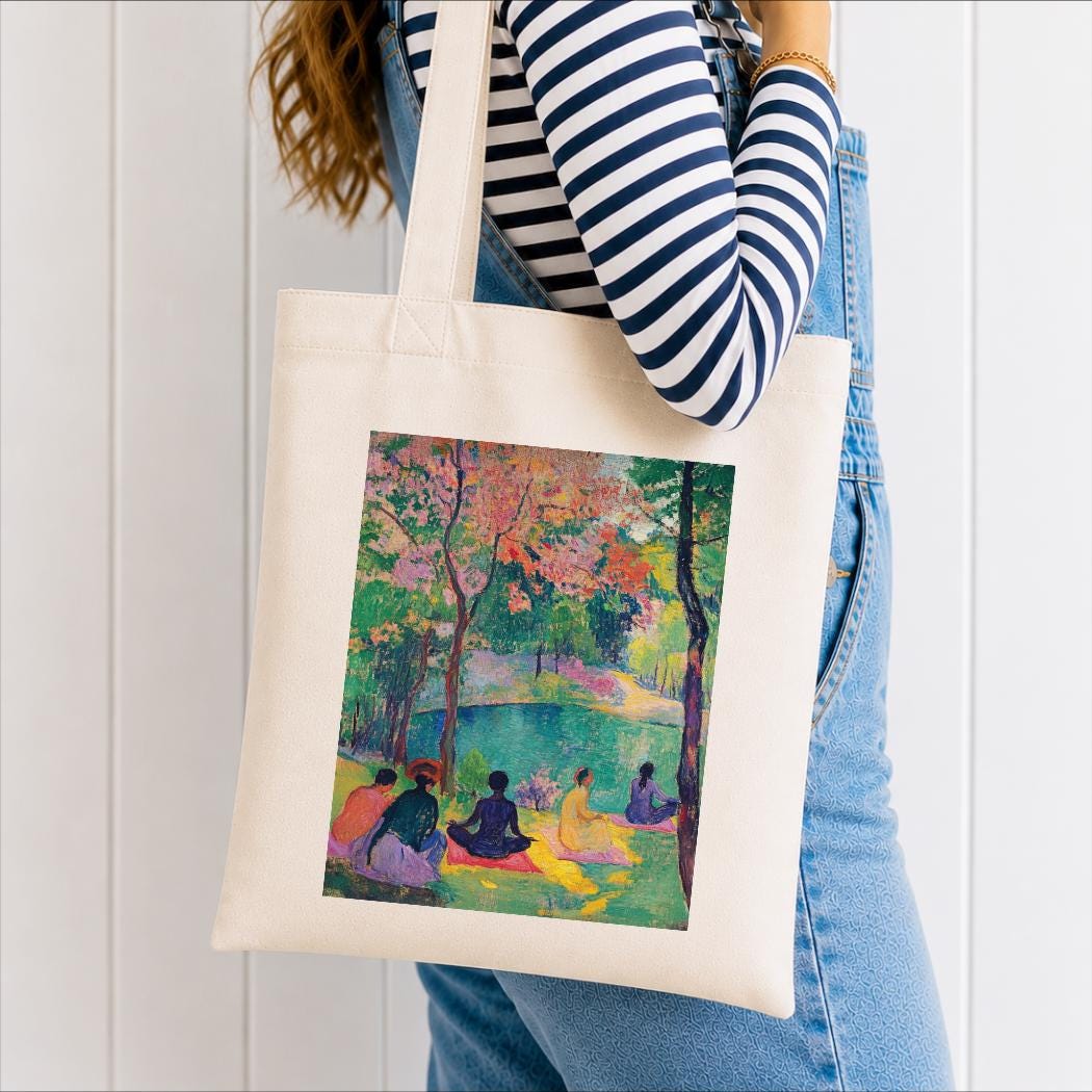 Matisse Inspired Yoga and Meditation Luxury Organic Tote Bag