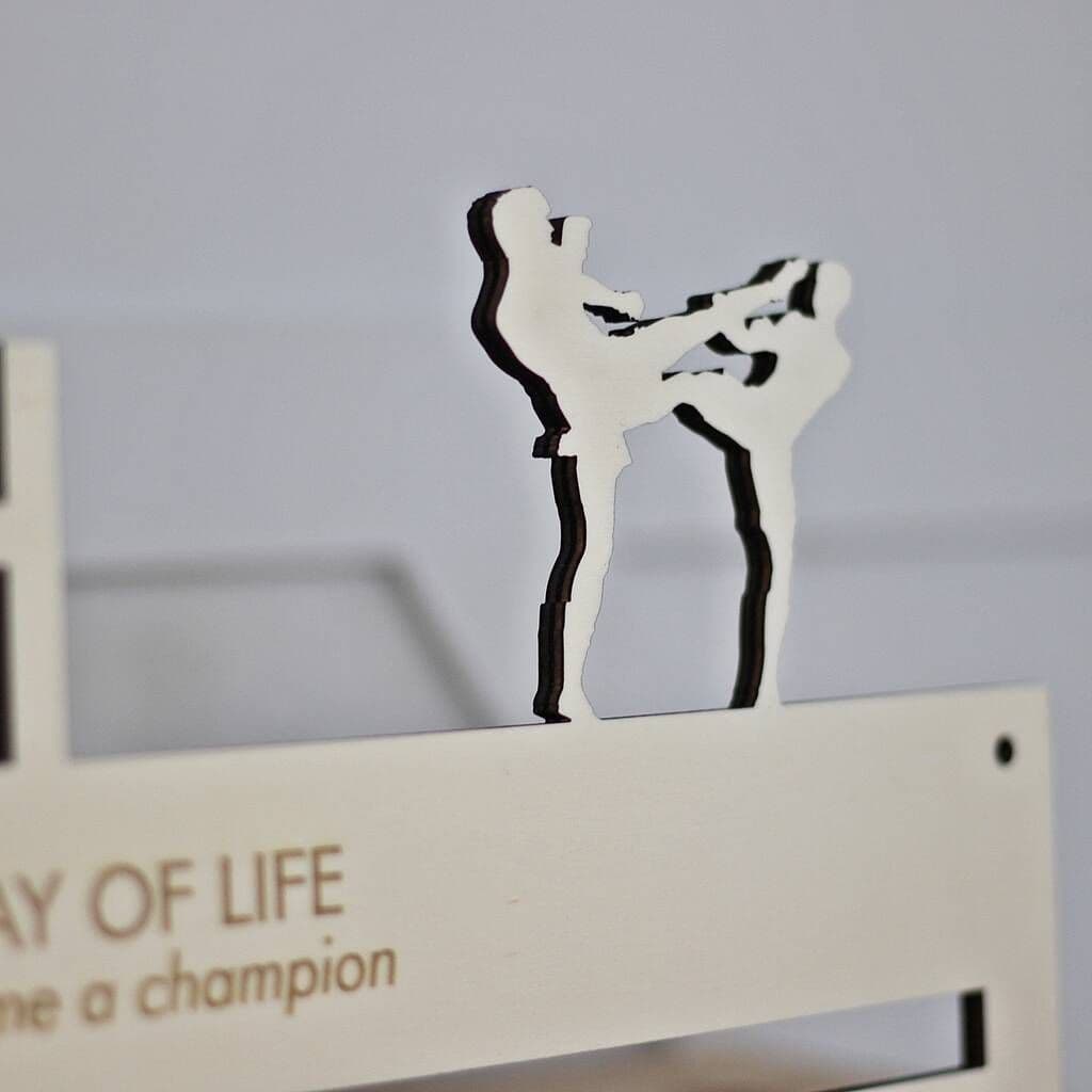 Kickboxing Personalised Medal Hanger - view 2