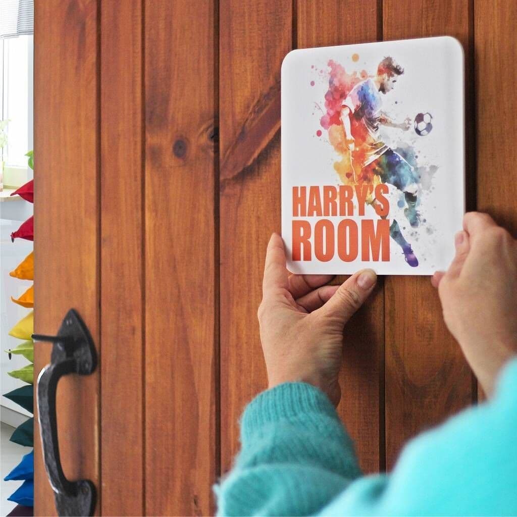 Kids Personalised Football door sign