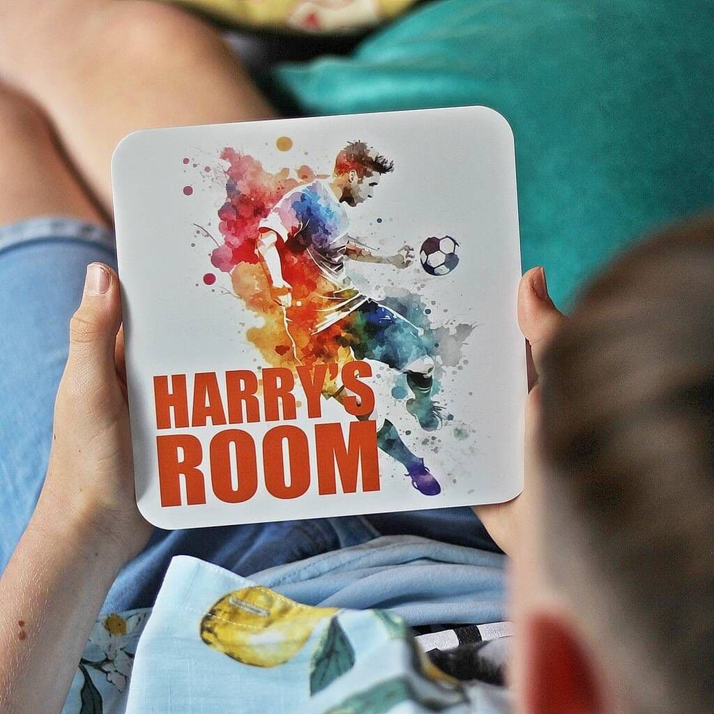 Kids Personalised Football door sign - view 3