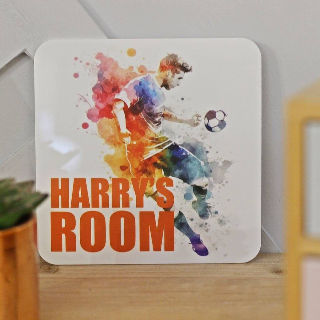 Kids Personalised Football door sign - view 4